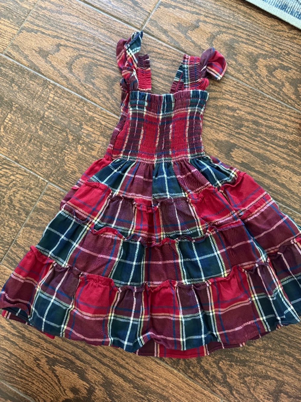 Girls 3/4Y Hill House Nap Dress - Red Tartan